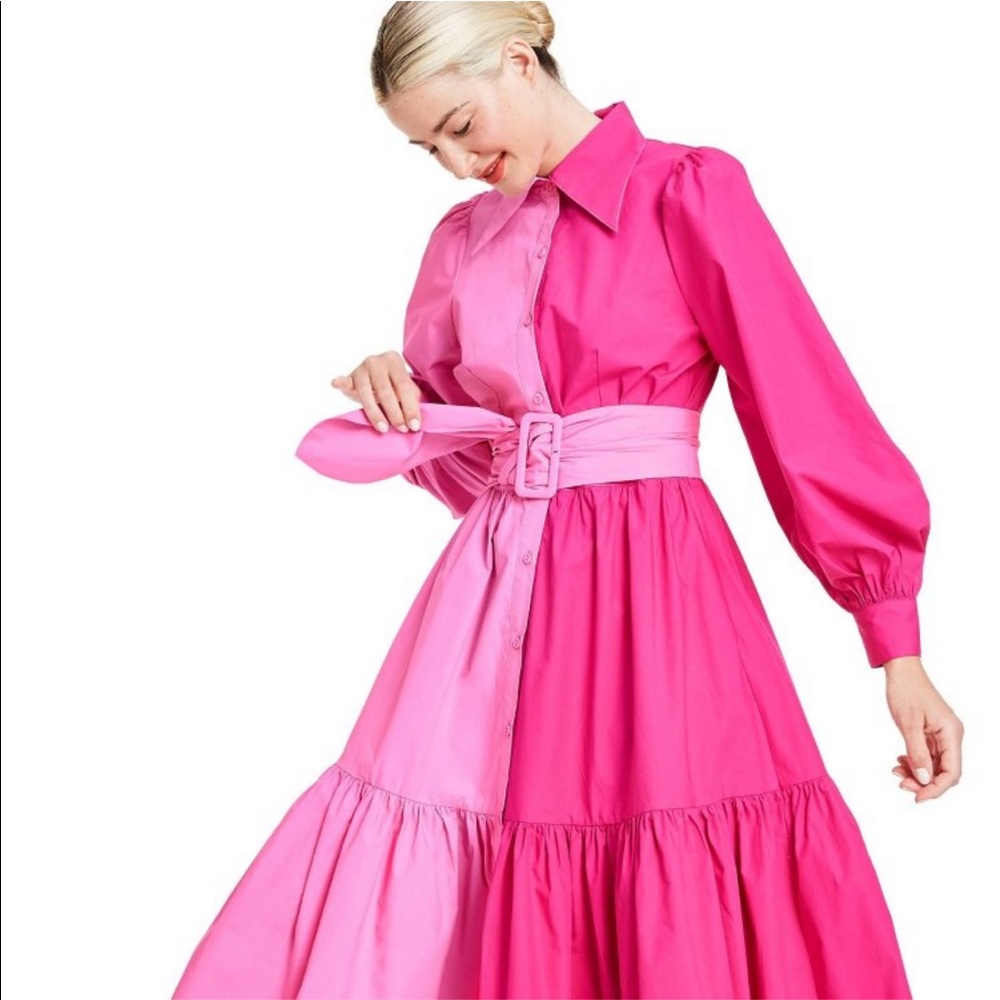 NWT Christopher John Rogers Pink Shirtdress Size 0 - Picture 2 of 4